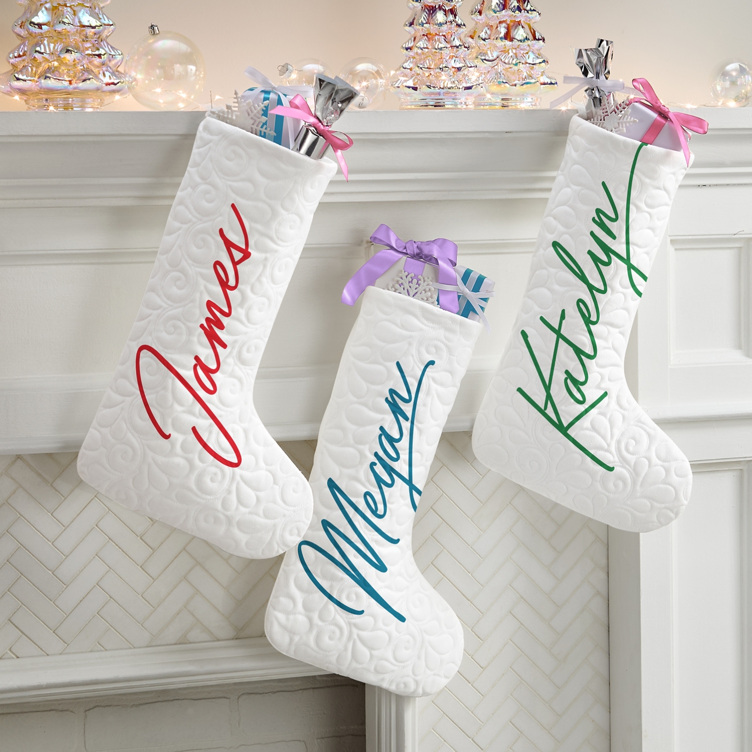 Stylish Script Quilted Stocking