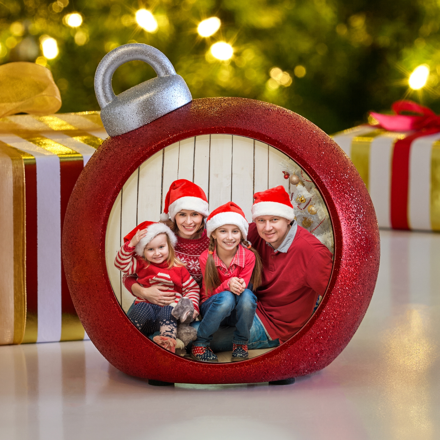 Glitter Light-Up Photo Table Top Ornament