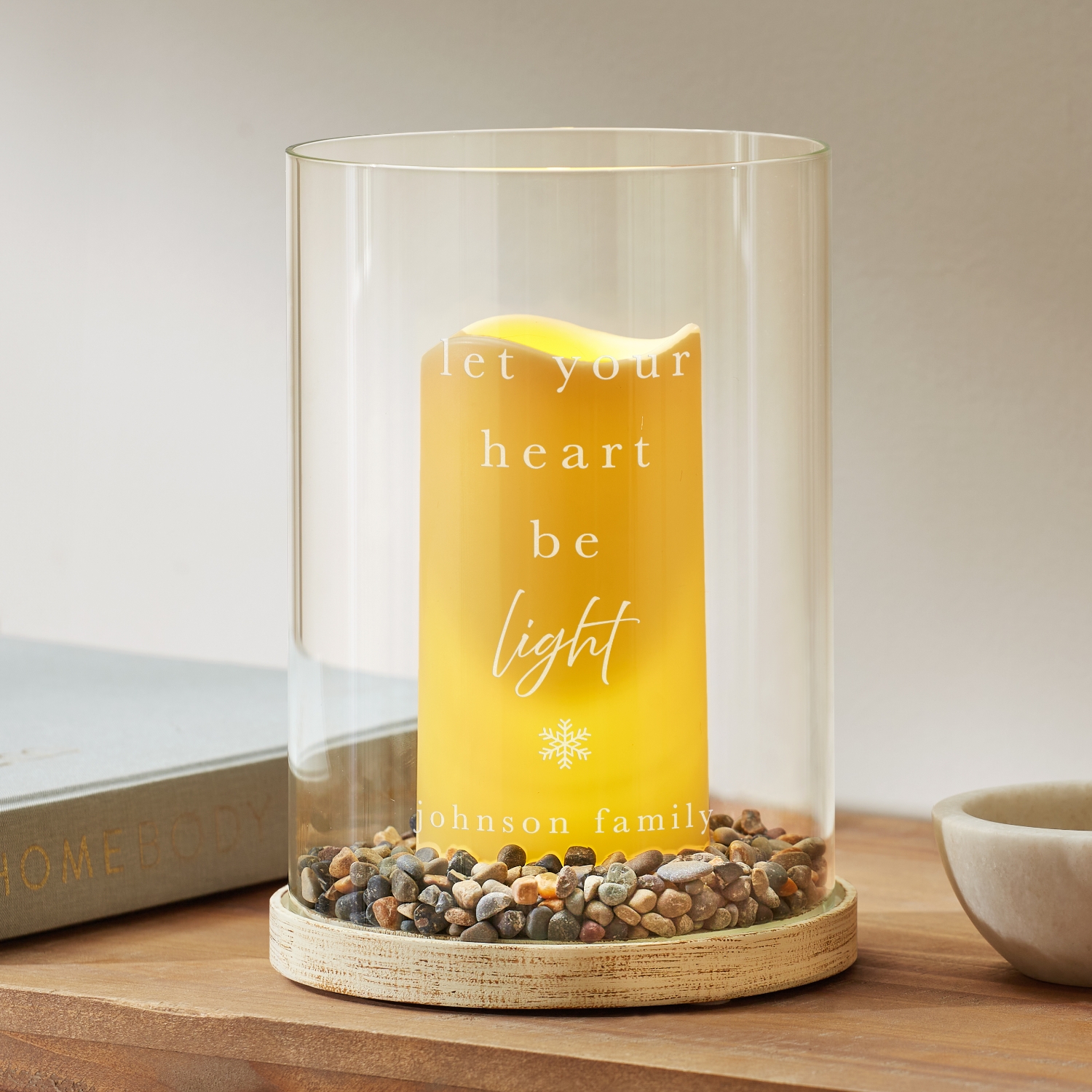 Let Your Heart Be Light  Hurricane LED Candle