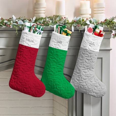 Elegant Name Quilted Stocking