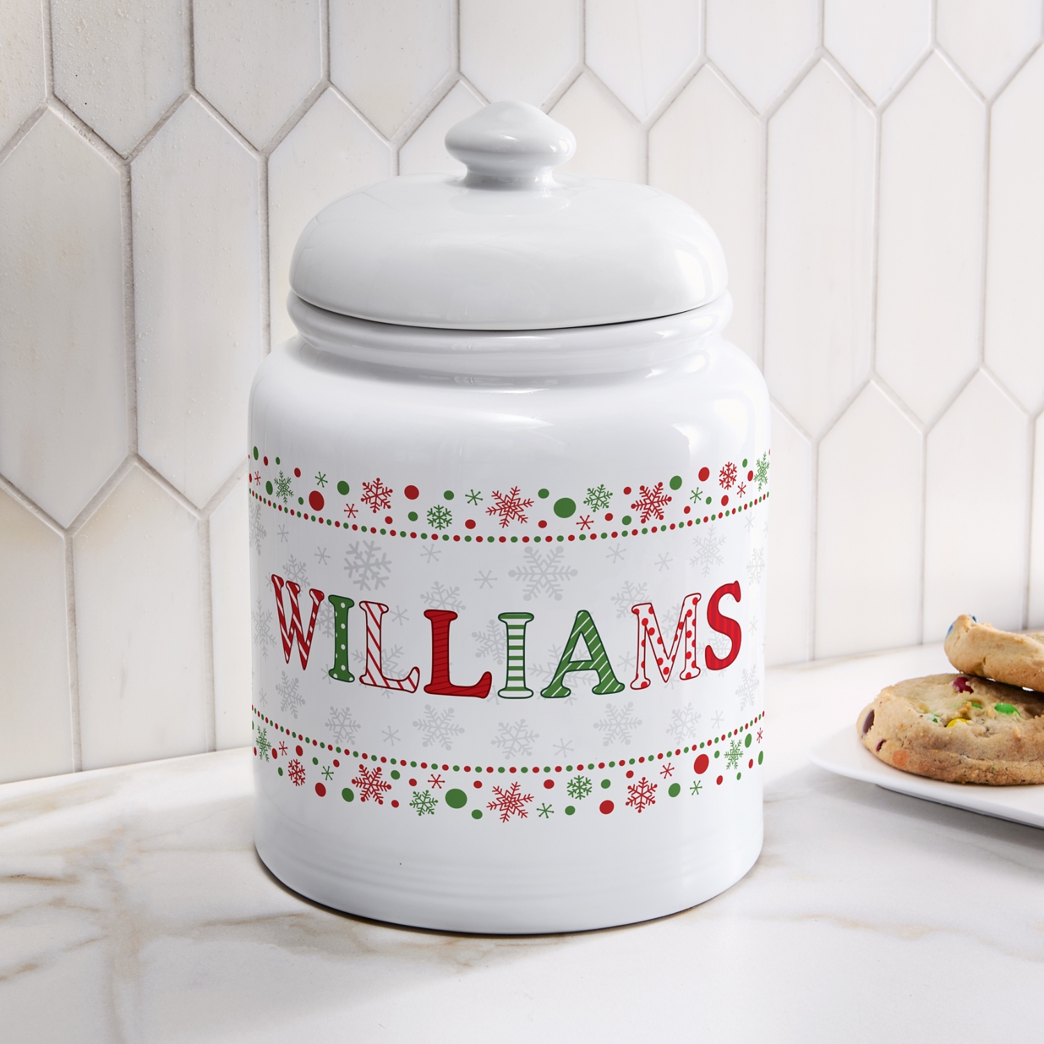 Festive Name Cookie Jar