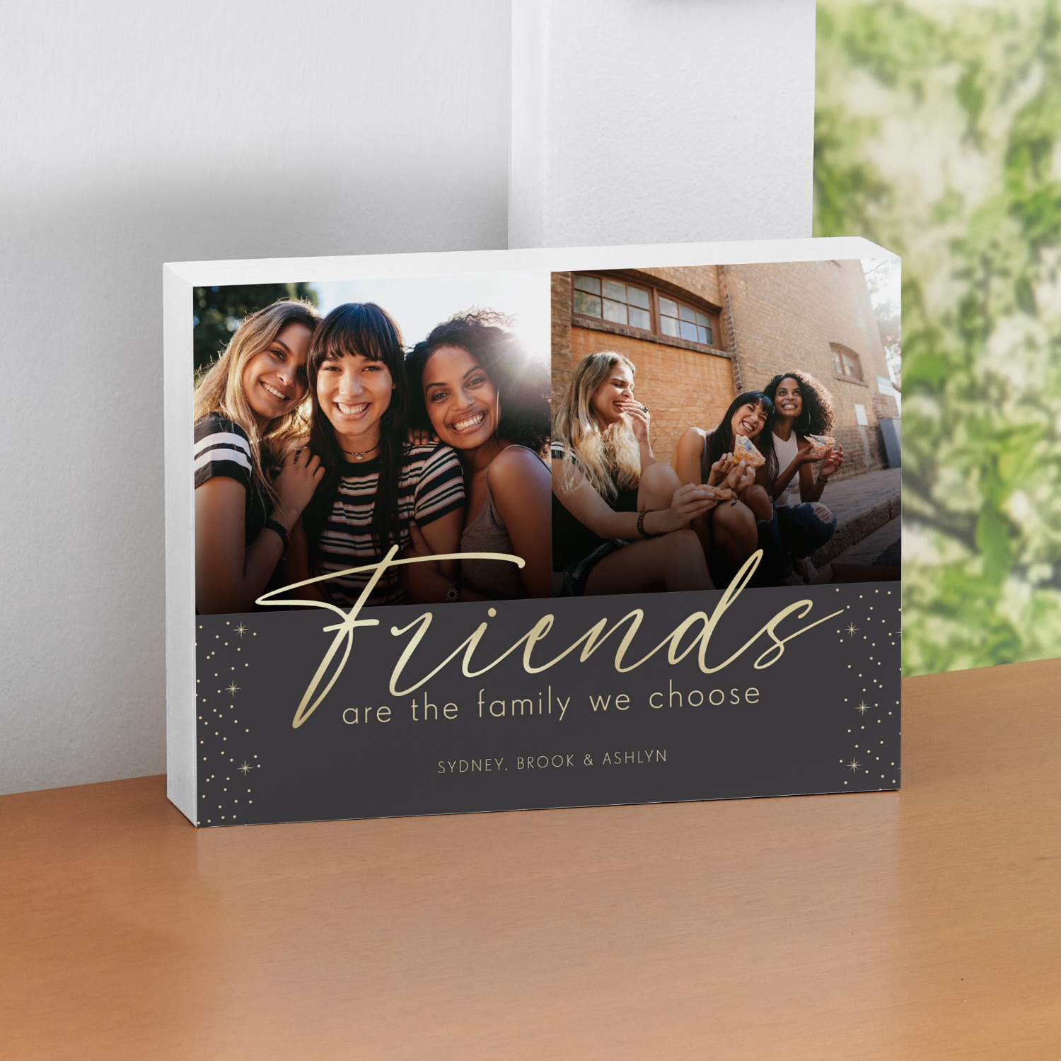 Friends are Family Photo Wood Block