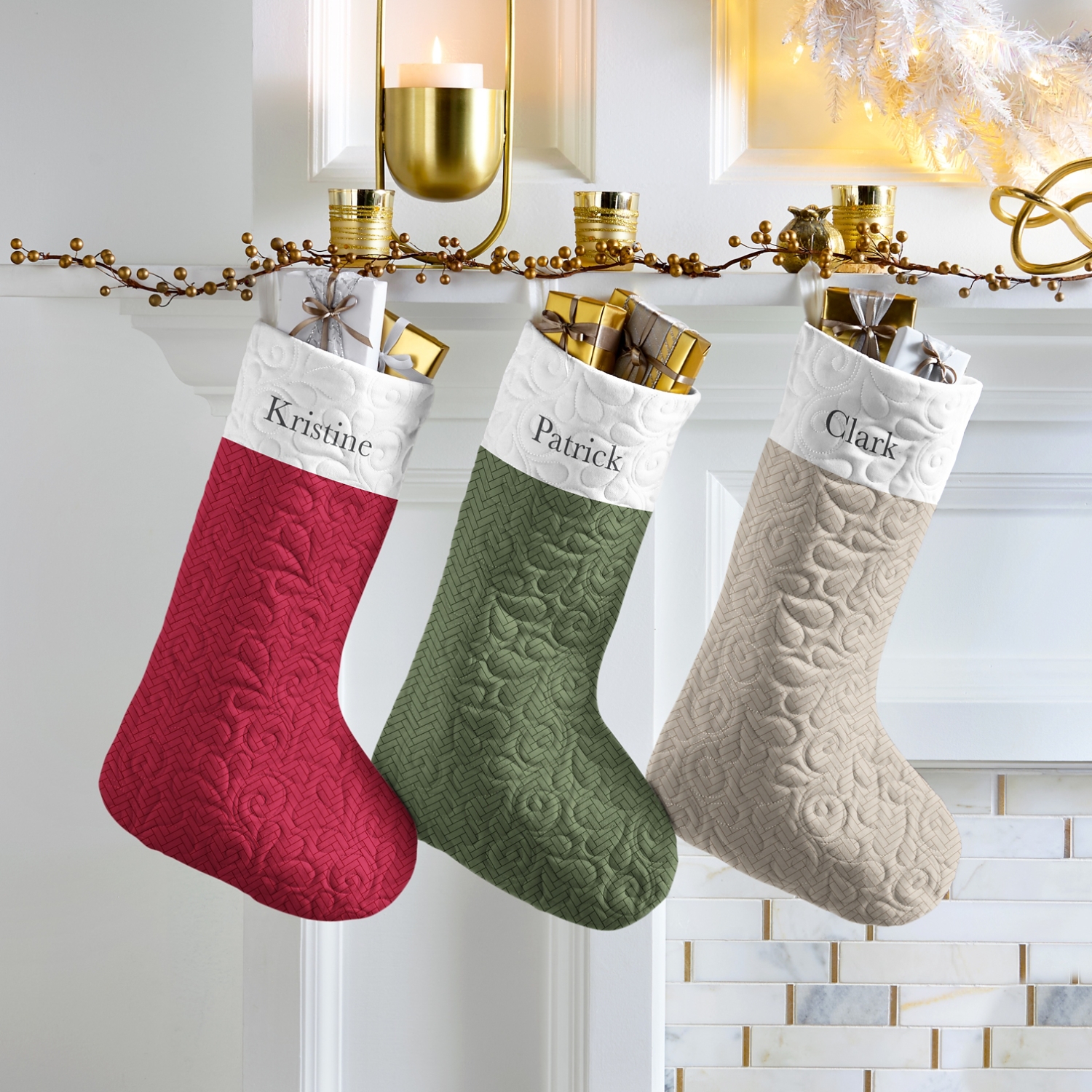 Herringbone Quilted Stocking at