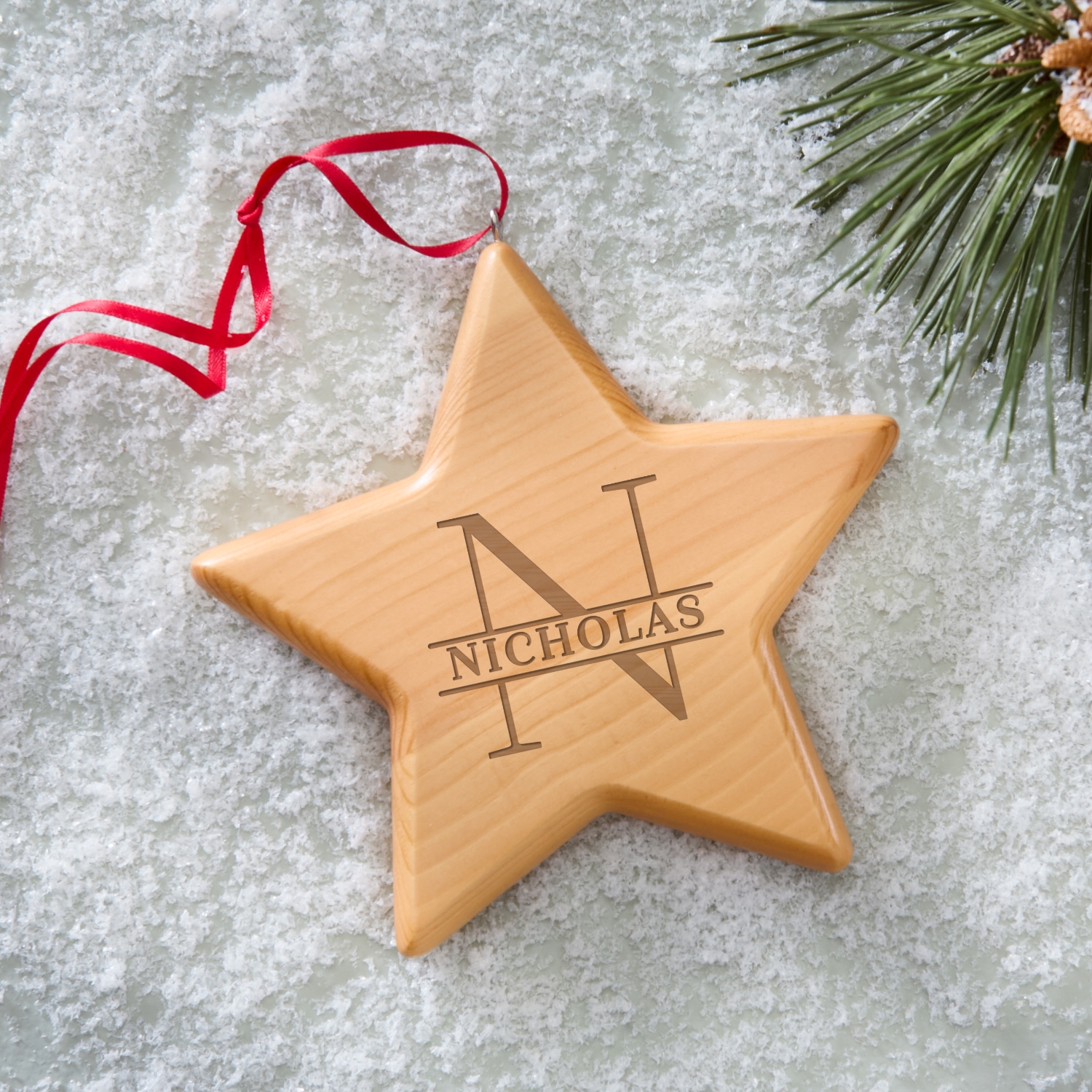 Holiday Star Wood Ornament