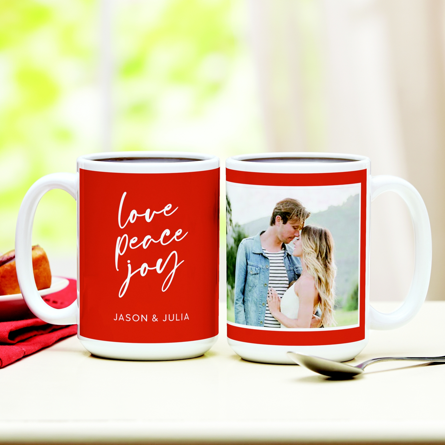 Love Peace Joy Photo Mug