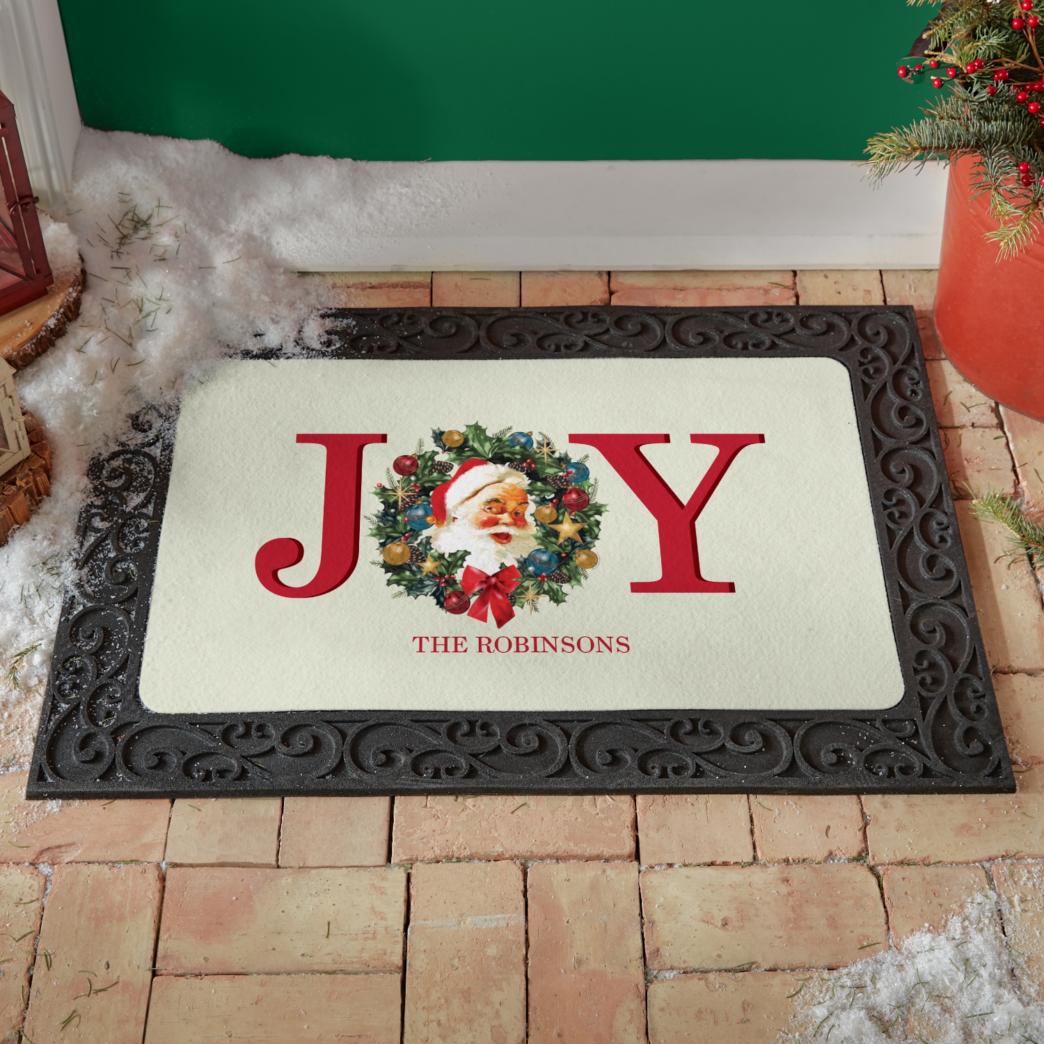 Santa Wreath Joy Doormat