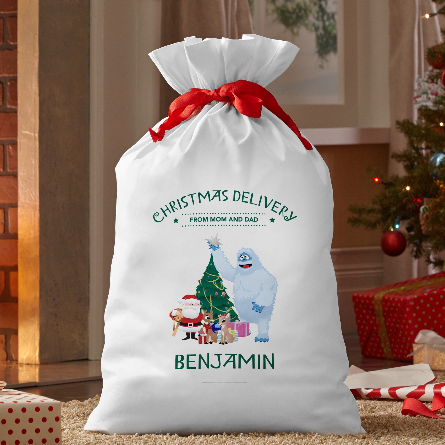 Rudolph® & Friends Holiday Group Oversized Gift Bag