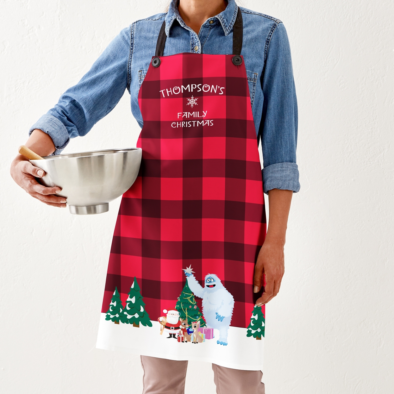 Rudolph® Holiday Group Plaid Apron