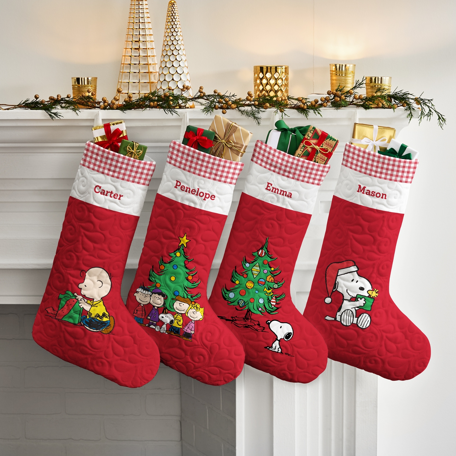 PEANUTS® Holiday Scene Quilted Stocking