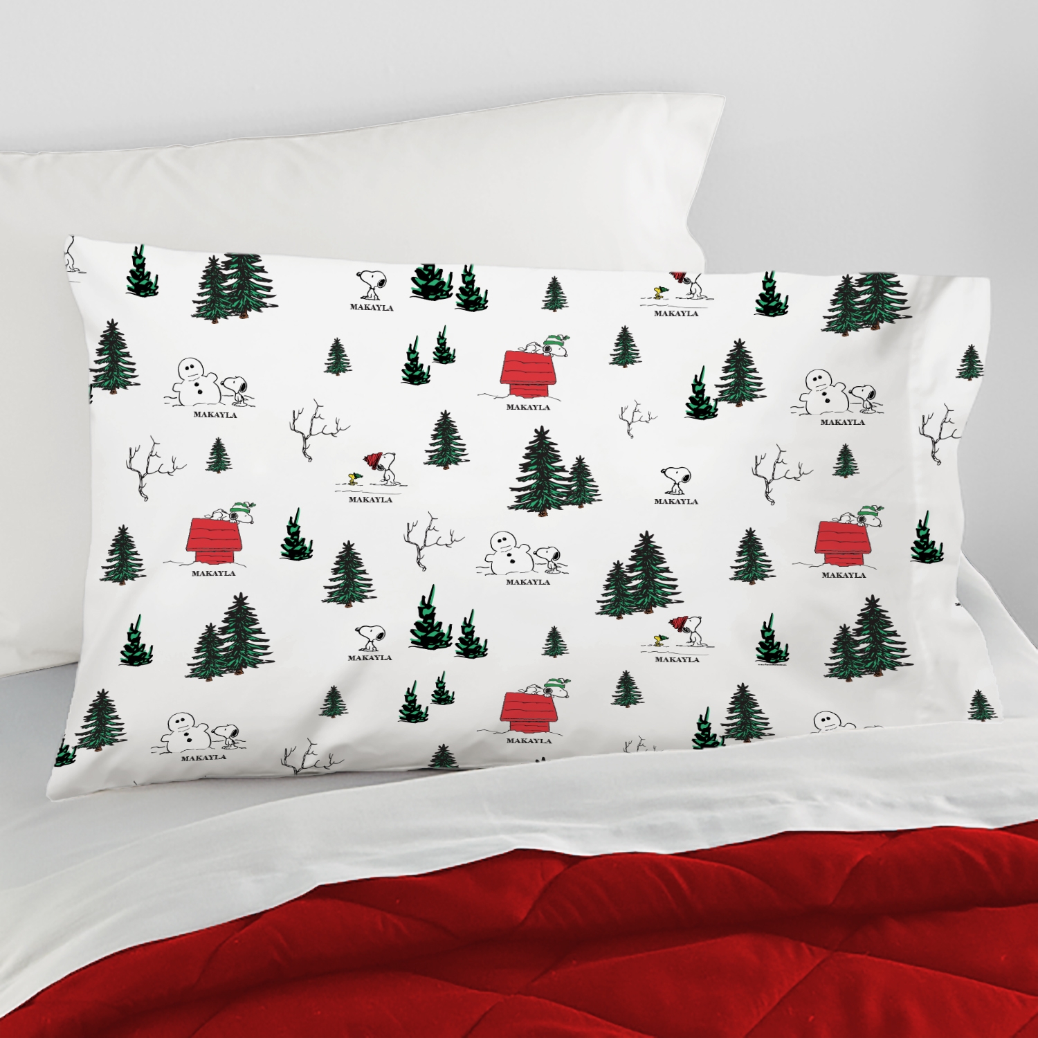 PEANUTS® Winter Snoopy™ All Over Pattern Pillowcase