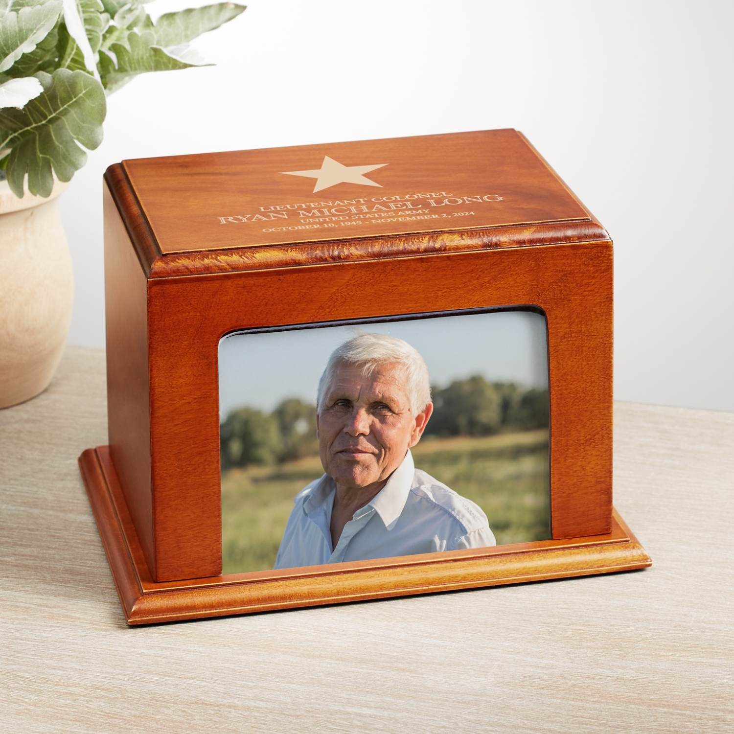 U.S. Army® Star Memorial Wood Frame Cremation Urn