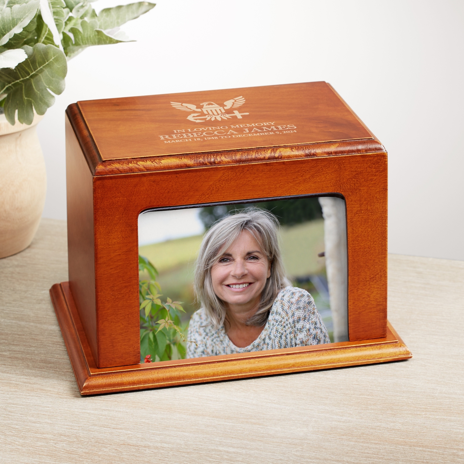 U.S. Navy® Eagle Memorial Wood Frame Cremation Urn