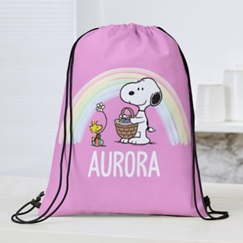 PEANUTS® Snoopy™ & Woodstock Rainbow Drawstring Bag