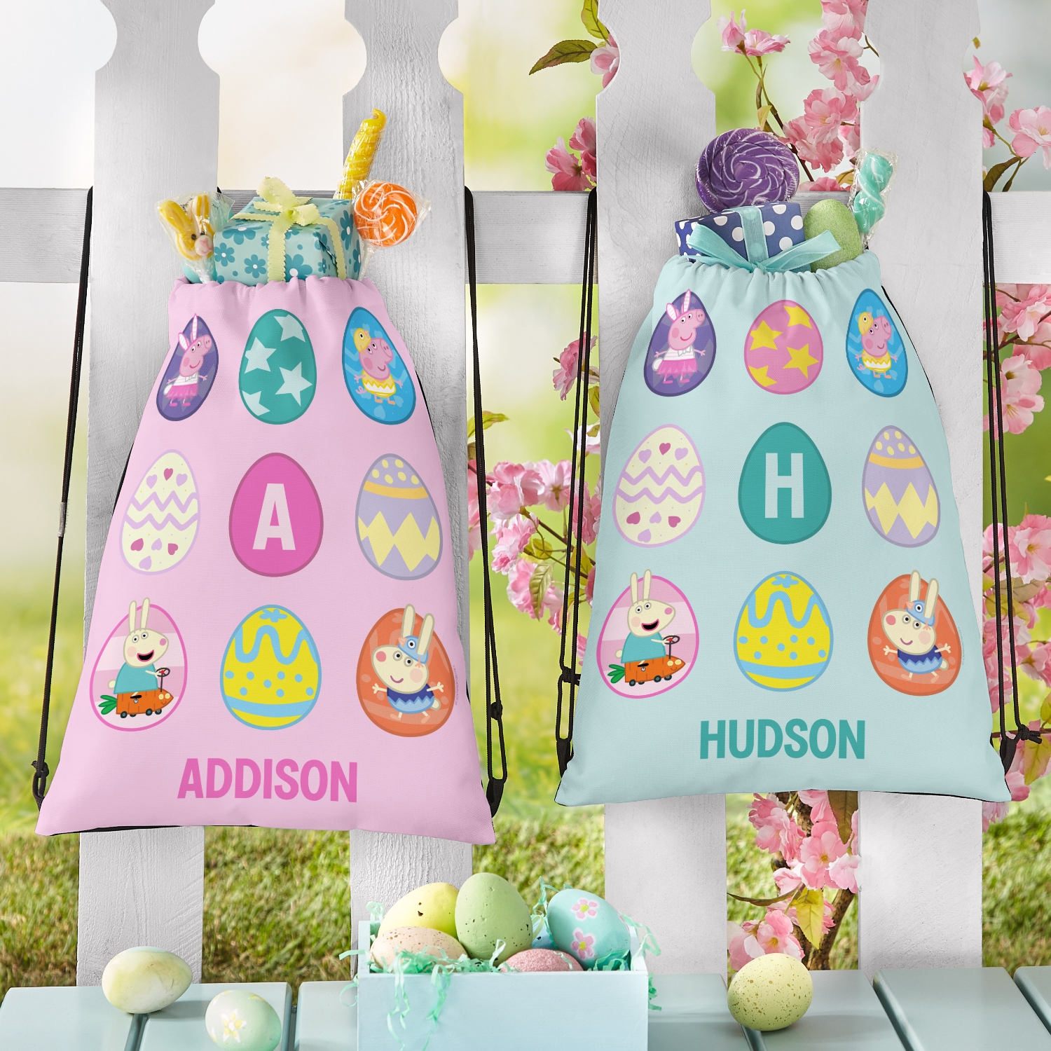 Peppa Pig Easter Eggs Drawstring Bags