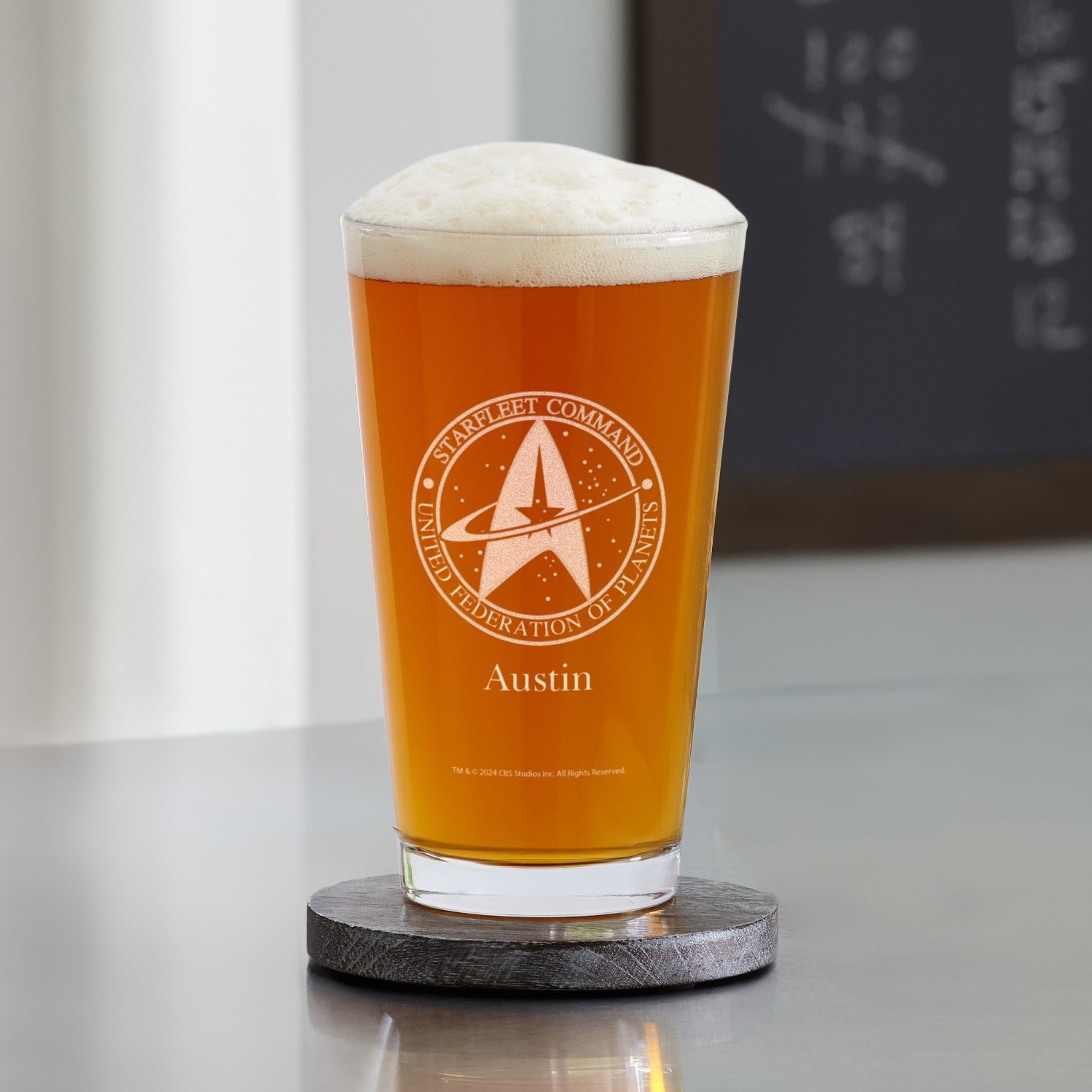 Star Trek™ Starfleet Command Pint Beer Glass at Gifts.com
