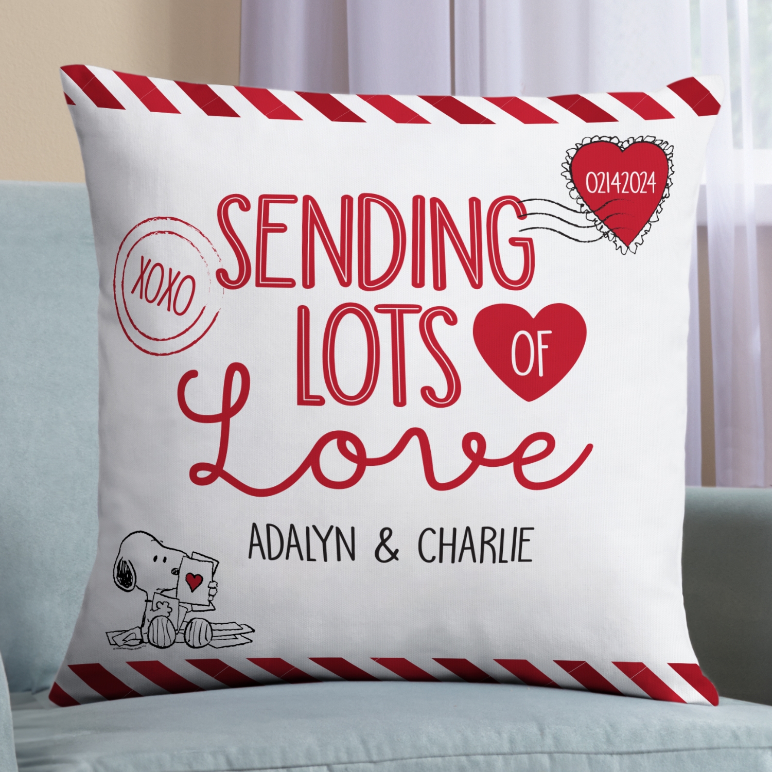 PEANUTS® Sending Lots of Love Throw Pillow