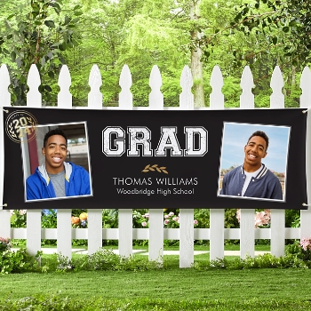 Graduation Scroll School Colors Photo Banner