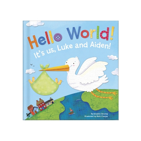 i See Me!® Hello World! Personalized Board Book - Twins - Blue