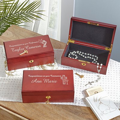 Heirloom Communion & Confirmation Personalized Memory Box with Lock