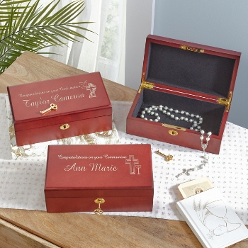 Heirloom Communion & Confirmation Personalized Memory Box with Lock