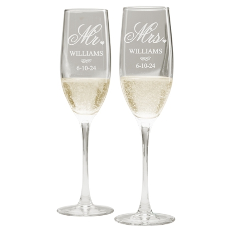 Mr & Mrs Champagne Flutes Set