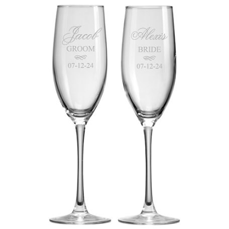 Bride and Groom Flutes Set