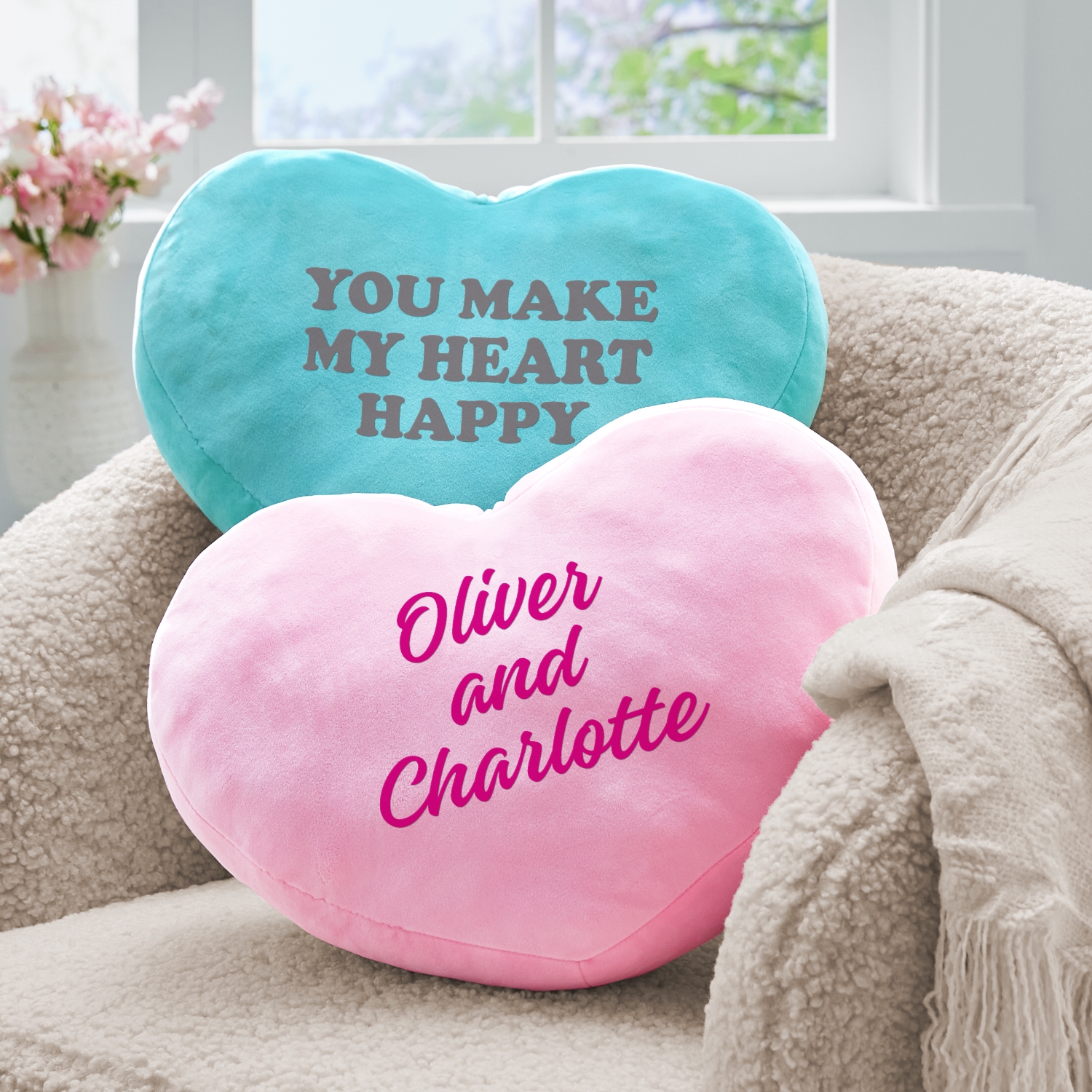 Plush Heart Message Pillow