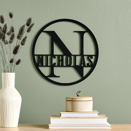 Name and Initial Lasered Acrylic Wall Sign