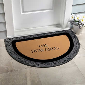 Simple Border Half Round Doormat