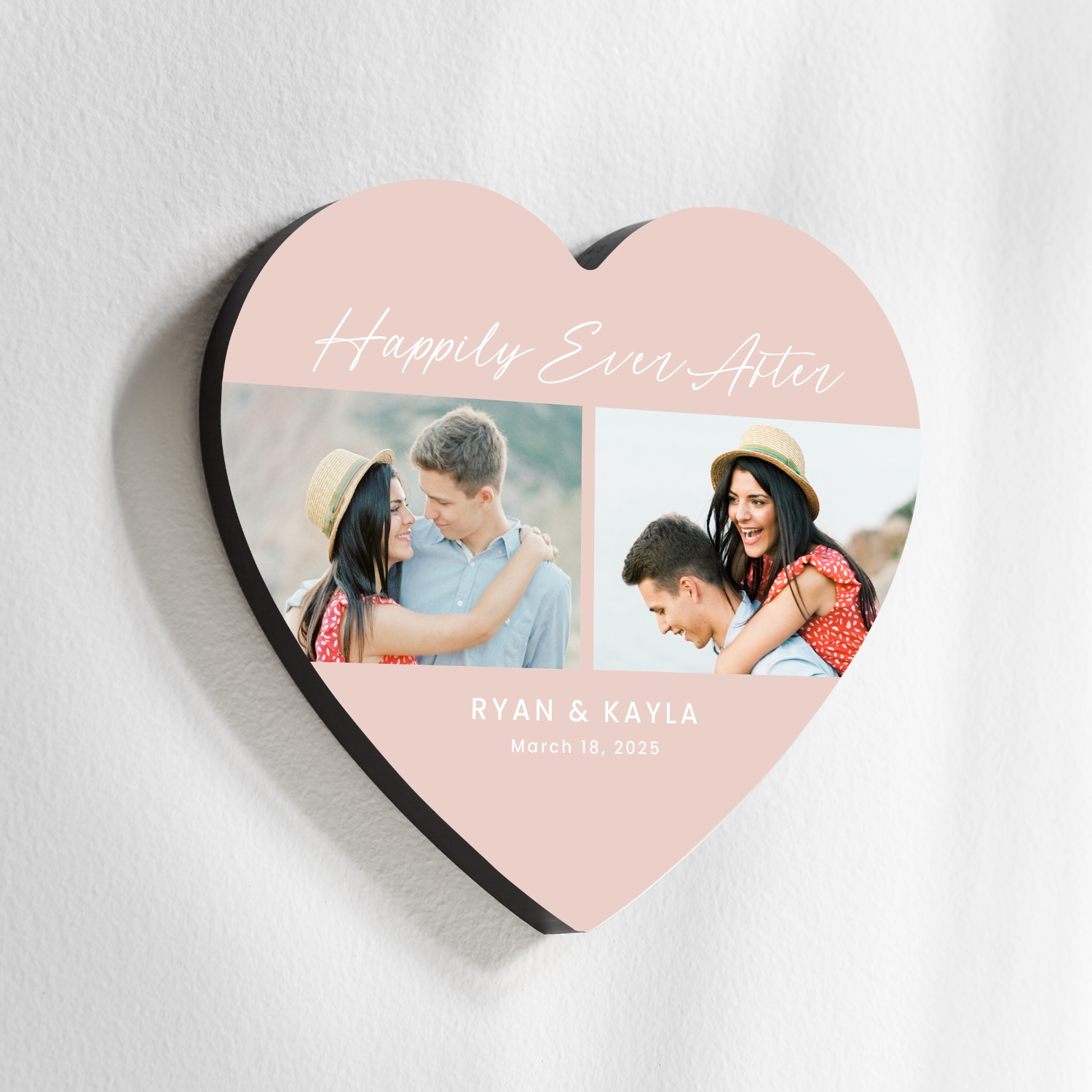 Happily Ever After Photo Wood Heart Wall Sign