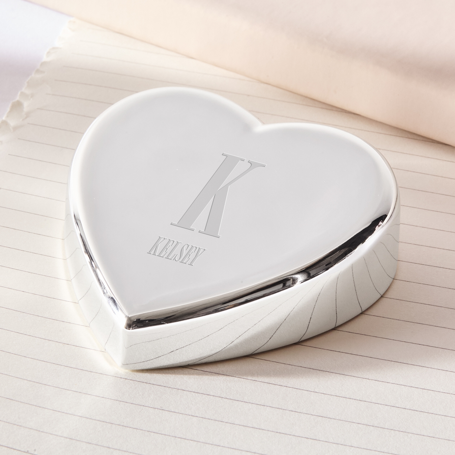 Initial Heart Paperweight