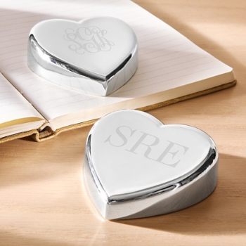 Signature Initials Heart Paperweight