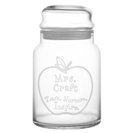 Teacher Apple Glass Treat Jar w/out Candy