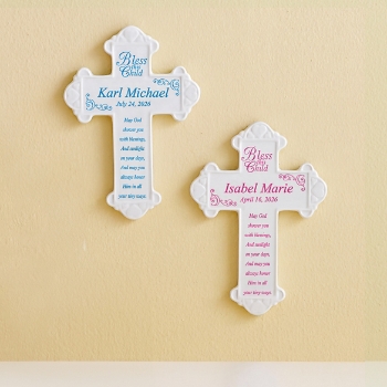 Bless This Child Ceramic Cross
