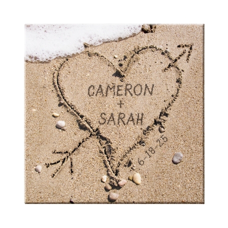 Heart in Sand Canvas - 11x11-Unframed