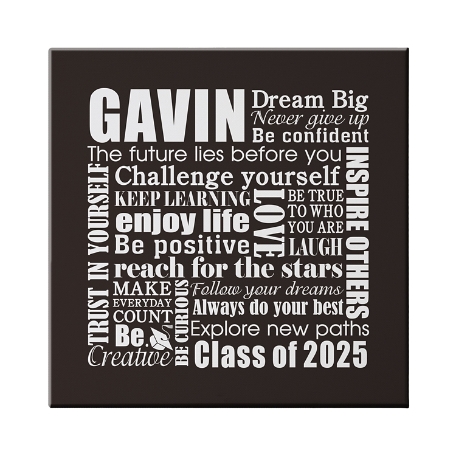 Dream Big Graduation Canvas - 11x11 Black-Unframed