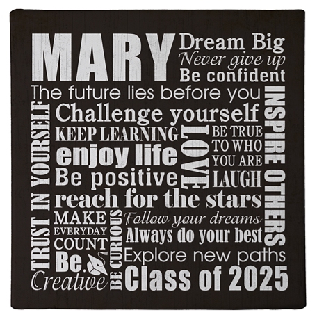 Dream Big Graduation Canvas - 16x16 Black-Unframed