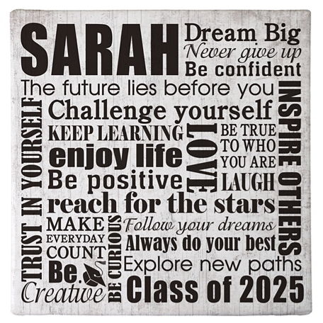 Dream Big Graduation Canvas - 11x11 White-Unframed
