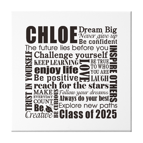 Dream Big Graduation Canvas - 16x16 White-Unframed