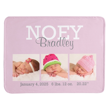 Our Sweet Baby Photo Blanket - Pink - S