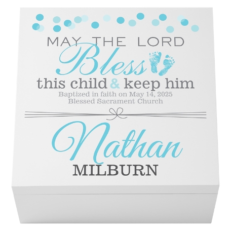 Baptismal Prayer Keepsake Box - Blue