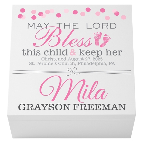 Baptismal Prayer Keepsake Box - Pink