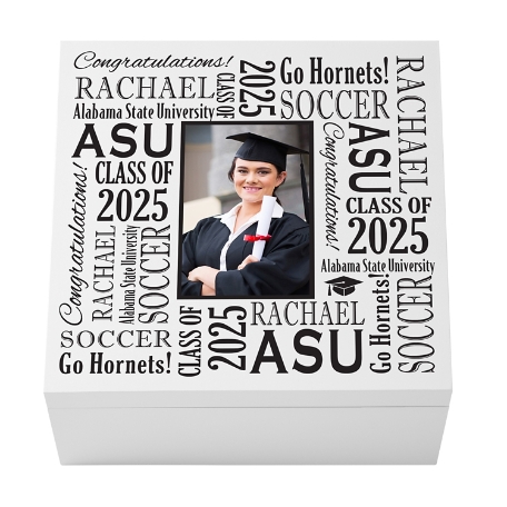 Treasured Memories Graduation Photo Keepsake Box - Black
