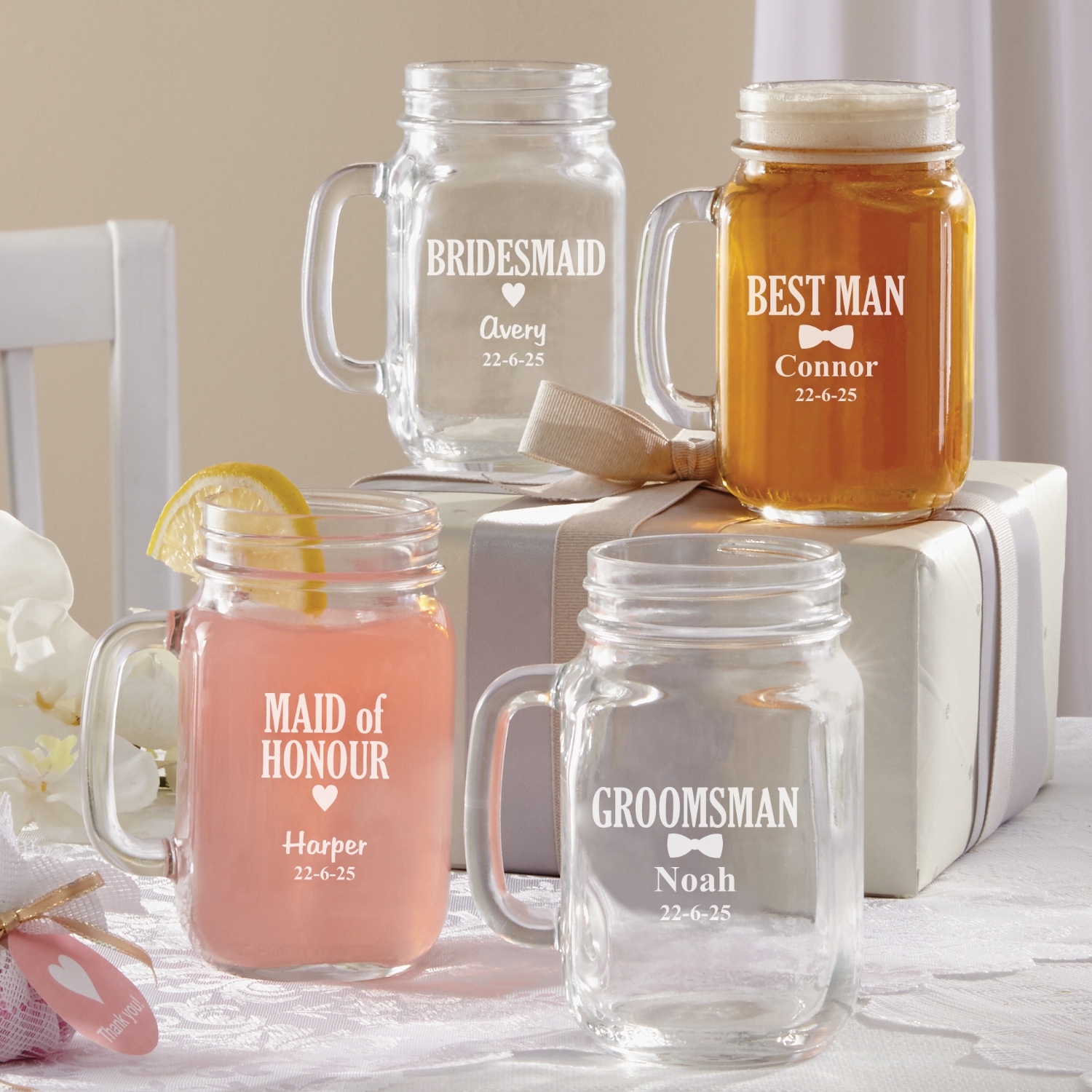 Wedding Party Mason Jar