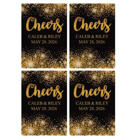 Celebration Custom Wine Labels Single Message (Set of 4)