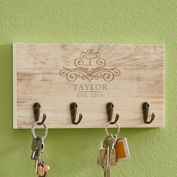 Elegant Monogram & Name Key Hook