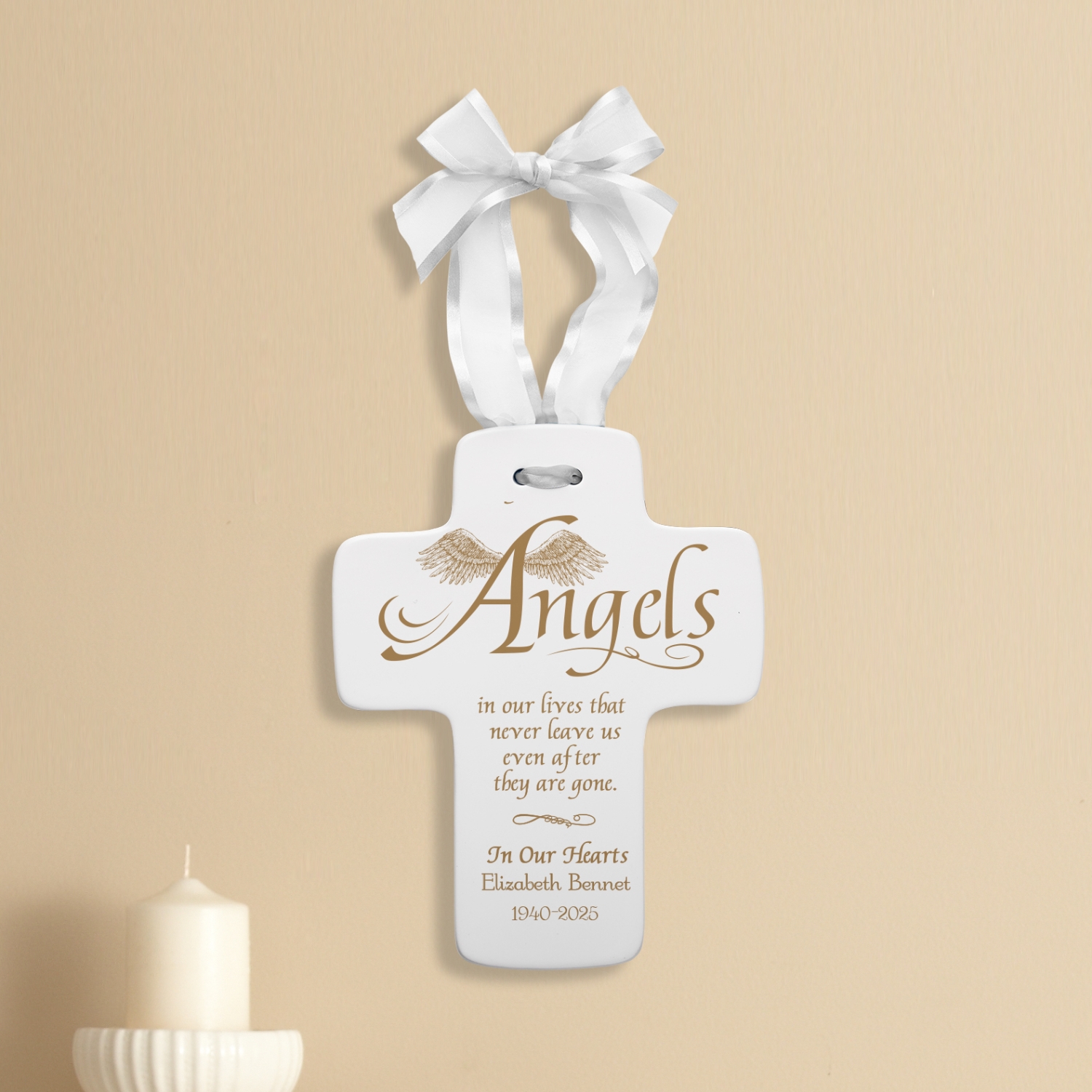 Angels Sympathy Cross Wall Art