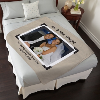 Vintage Photo Message Plush Blanket