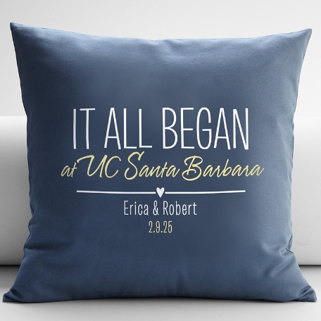 Where It All Began Throw Pillow - Blue - 12X18