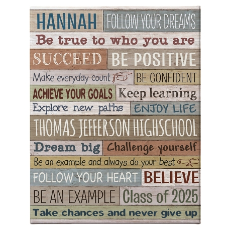 Words Of Wisdom Graduation Canvas - 18X24-Unframed-Neutral